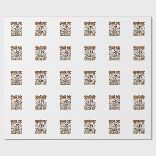 Hunde-Halloween-Heul-Party Geschenkpapier (Flach)