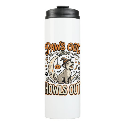Hunde-Halloween-Heul-Party Thermosbecher (Vorderseite)
