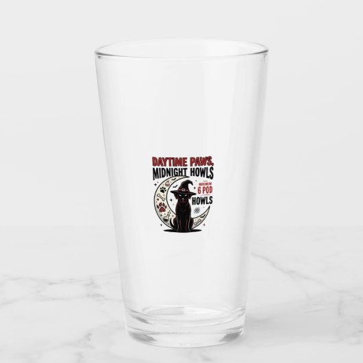 Hunde-Halloween-Mitternachtsheulen Glas (Vorderseite)