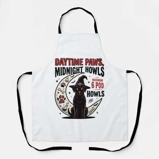 Hunde-Halloween-Mitternachtsheulen Schürze (Vorderseite)