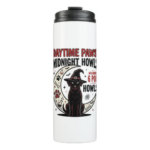 Hunde-Halloween-Mitternachtsheulen Thermosbecher