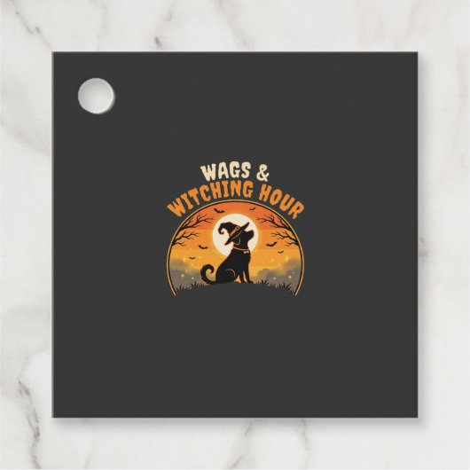Hunde Halloween Mondlicht Geschenkanhänger (Vorderseite)