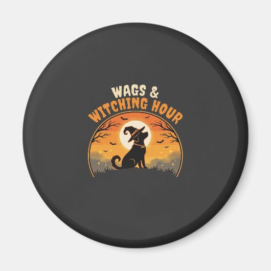 Hunde Halloween Mondlicht Magnet (Vorne)