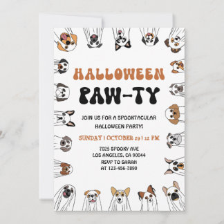 Hunde-Halloween-Party laden Hundekostspielparade e Einladung