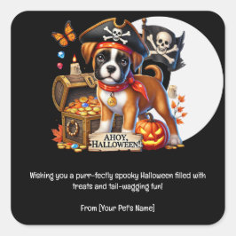 Hunde Halloween Pet in spukhaften Kostümen Quadratischer Aufkleber
