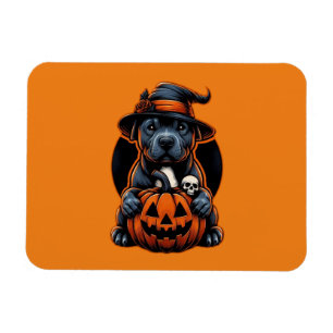 Hunde Halloween - Pitbull Hexe Magnet