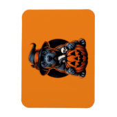 Hunde Halloween - Pitbull Hexe Magnet (Vertikal)