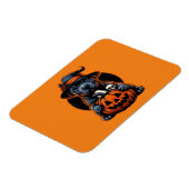Hunde Halloween - Pitbull Hexe Magnet (Linke Seite)