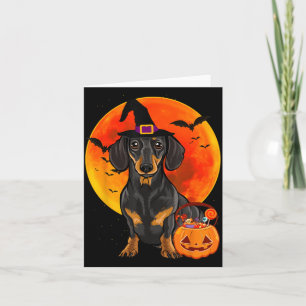 Hunde Halloween Schwarzer Dachshund Jack O Lantern Karte