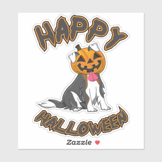 Hunde Halloween T-ShirtHappy Halloween Hund-T-Shir Aufkleber (Blatt)
