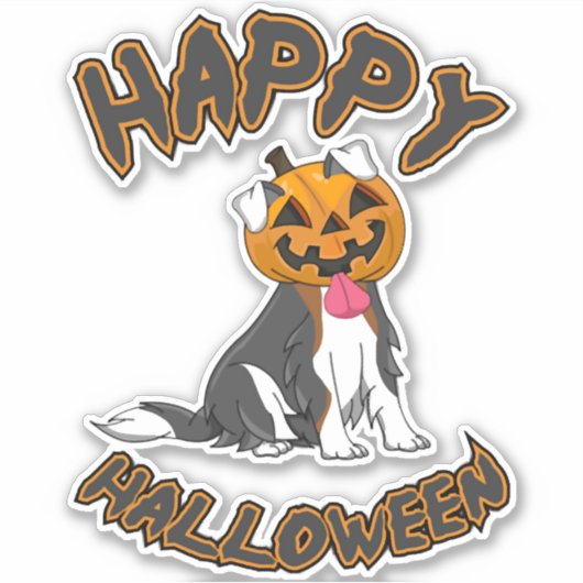 Hunde Halloween T-ShirtHappy Halloween Hund-T-Shir Aufkleber (Vorderseite)