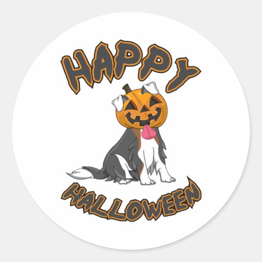Hunde Halloween T-ShirtHappy Halloween Hund-T-Shir Runder Aufkleber (Vorderseite)