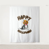 Hunde Halloween T-ShirtHappy Halloween Hund-T-Shir Wandteppich (Vorderseite)