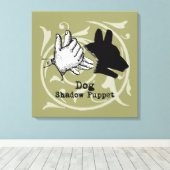 Hunde Hand Puppet Shadow Games Vintag Leinwanddruck (Insitu (Holzboden))