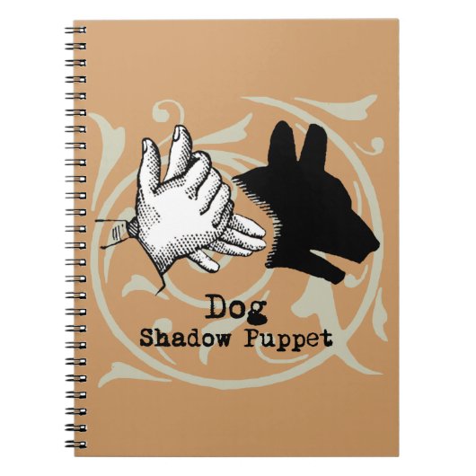 Hunde Hand Puppet Shadow Games Vintag Notizblock (Vorderseite)
