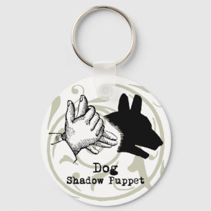 Hunde Hand Puppet Shadow Games Vintag Schlüsselanhänger