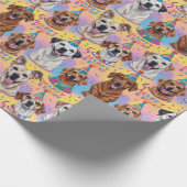 Hunde Happy Birthday Geschenkpapier (Ecke)
