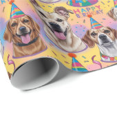 Hunde Happy Birthday Geschenkpapier (Rolleneckpunkt)