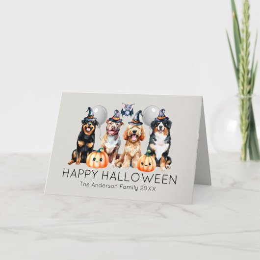 Hunde Happy Halloween Feiertagskarte (Vorderseite)