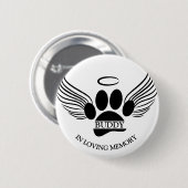 Hunde Haustier Engel Wings Memorial Individuelle N Button (Vorne & Hinten)