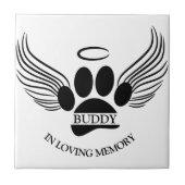 Hunde Haustier Engel Wings Memorial Individuelle N Fliese (Vorderseite)