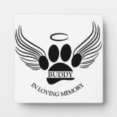 Hunde Haustier Engel Wings Memorial Individuelle N Fotoplatte (Vorderseite)