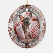 Hunde Haustier Erste Weihnachtsfeier Kränze Rose F Keramik Ornament (Links)