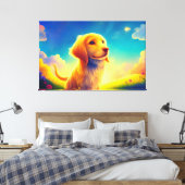 Hunde Haustiere farbenfrohe Meadow Sky Sommer Tier Leinwanddruck (Insitu (Schlafzimmer))