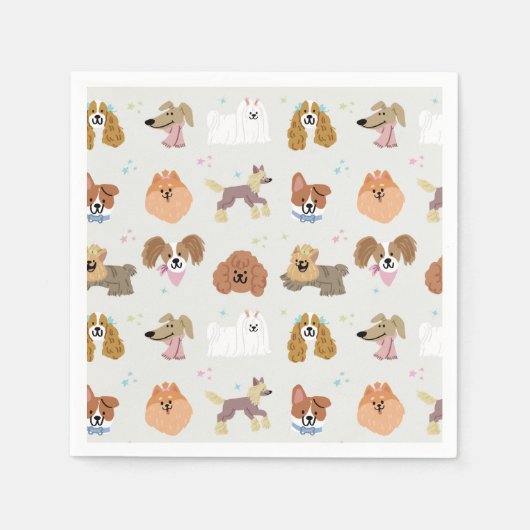 Hunde Haustiere Kindergeburtstag Party Serviette (Vorderseite)