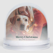 Hunde Haustiere und Fotos frohe Weihnachten Custom Schneekugeln (Vorderseite)