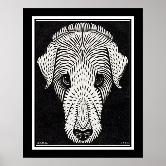 "Hunde Head" ca. 1920 von Julie de Graag Poster (Vorne)