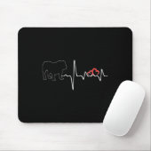 Hunde Heartbeat Liebe für Hunde Lover Bulldog Mousepad (Mit Mouse)