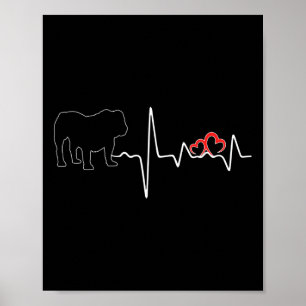 Hunde Heartbeat Liebe für Hunde Lover Bulldog Poster