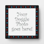 Hunde Herz pfäht schwarzes Foto an der Grenze Fotoplatte (Vorderseite)