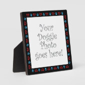 Hunde Herz pfäht schwarzes Foto an der Grenze Fotoplatte (Vorderseite)