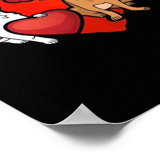 Hunde Herz Valentinstag für Paar Poster (Ecke)