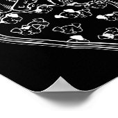 Hunde Herzanatomie Tattoo Style Poster (Ecke)