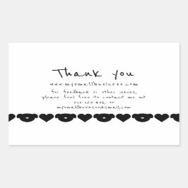 Hunde Herzen danken Ihnen für Geschäftsinformation Rechteckiger Aufkleber