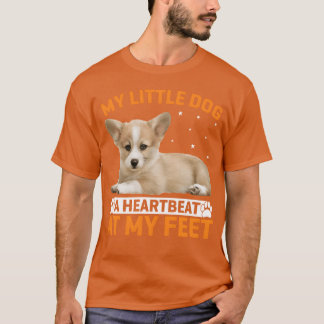 Hunde Herzschlag auf meine Füße Corgi Hunde Famili T-Shirt