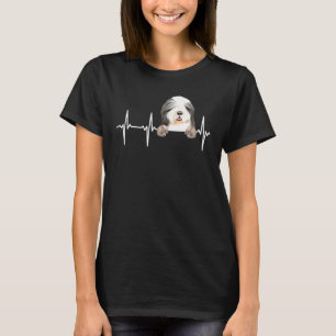 Hunde Herzschlag für bärtige Collie T-Shirt