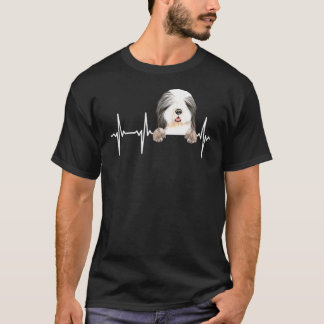Hunde Herzschlag für bärtige Collie T-Shirt