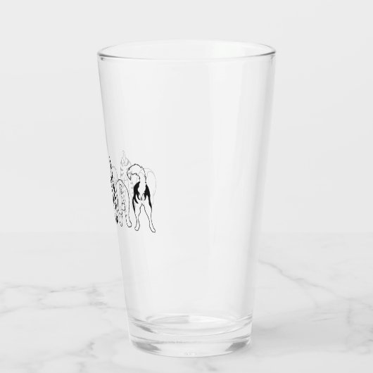 Hunde-Hintern Glas (Links)