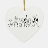 Hunde-Hintern Keramik Ornament (Vorne)