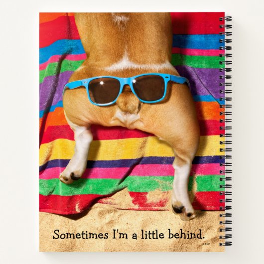 Hunde Hintern mit Sonnenbrille Notizblock (Rückseite)