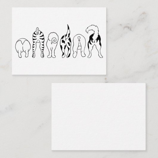 Hunde-Hintern Mitteilungskarte (Vorne/Hinten)