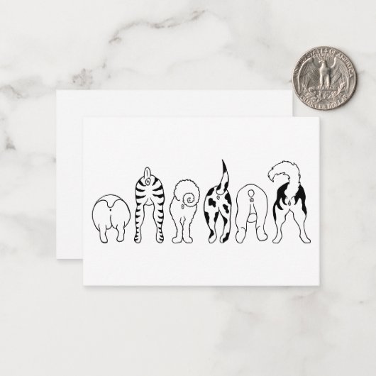 Hunde-Hintern Mitteilungskarte (Vorderseite/Rückseite Beispiel)