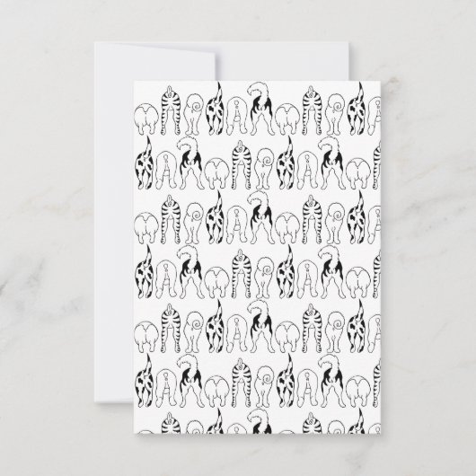 Hunde-Hintern-Muster Dankeskarte (Vorderseite)