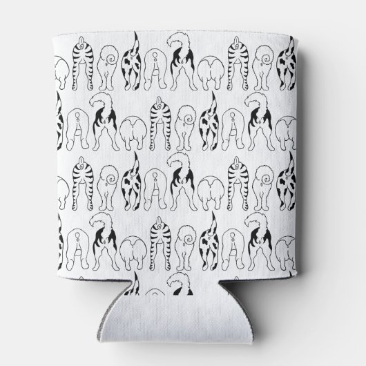Hunde-Hintern-Muster Dosenkühler (Rückseite)