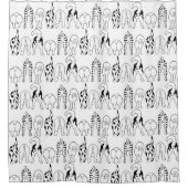 Hunde-Hintern-Muster Duschvorhang (Vorderseite)