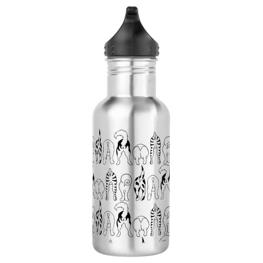 Hunde-Hintern-Muster Edelstahlflasche (Rechts)